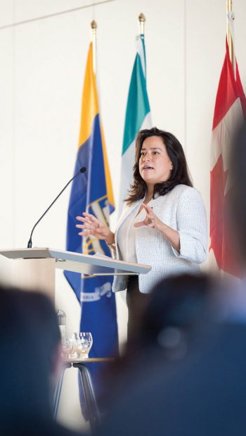 Justice Minister Wilson-Raybould also gave a presentation in March at the Robert H. Lee Alumni Centre. (Photo: Don Erhardt)