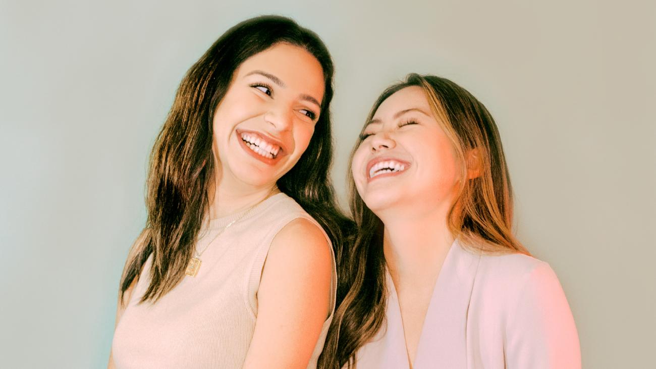 Felicia Chan and Bahar Moussavi, laughing.