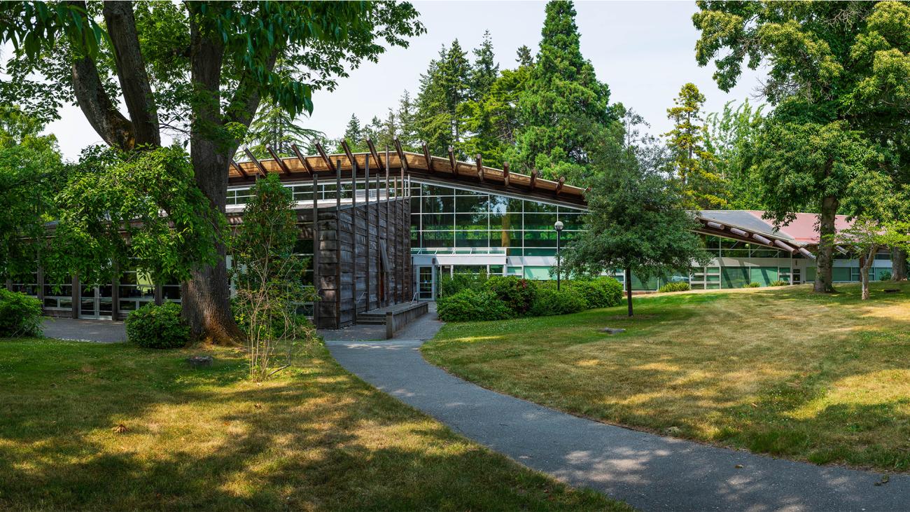 Exterior shot of First Nations Longhouse at UBC
